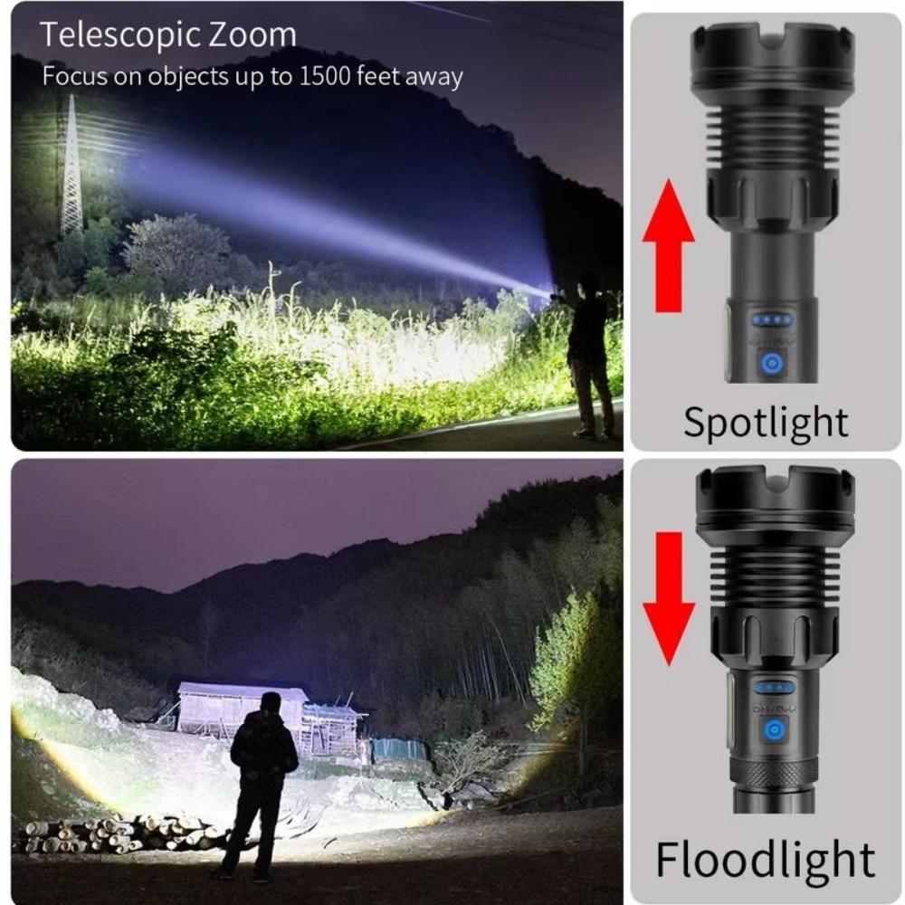 3000Lumen Zoom XHP90 LED High Power Flashlight USB Rechargeable Outdoor Torch Hunting Camping Fishing High Power Lighting Lamp