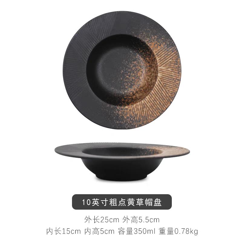Ceramic Dinner Plate Restaurant Thick Soup Pasta Dessert Dish Snack Plates Sushi Specialty Tableware