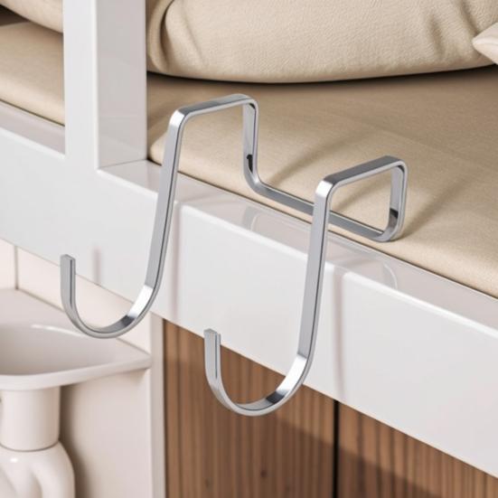 2/5Pcs Clothes Towel Hangers Over-Cabinet Hooks Strong Load-bearing Simple Installation Closet Wardrobe Door Hanging Hooks