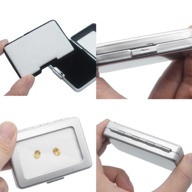 Square Loose Diamond Display Package Box Metal Memory Sponge Gem Stone Beads Pendant Organizer Holder Showcase