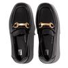 FitFlop F-LUMA Chunky-Snaffle Box-Leather D/Wedge Loafers, Women's, Black, Size 24.0 cm
