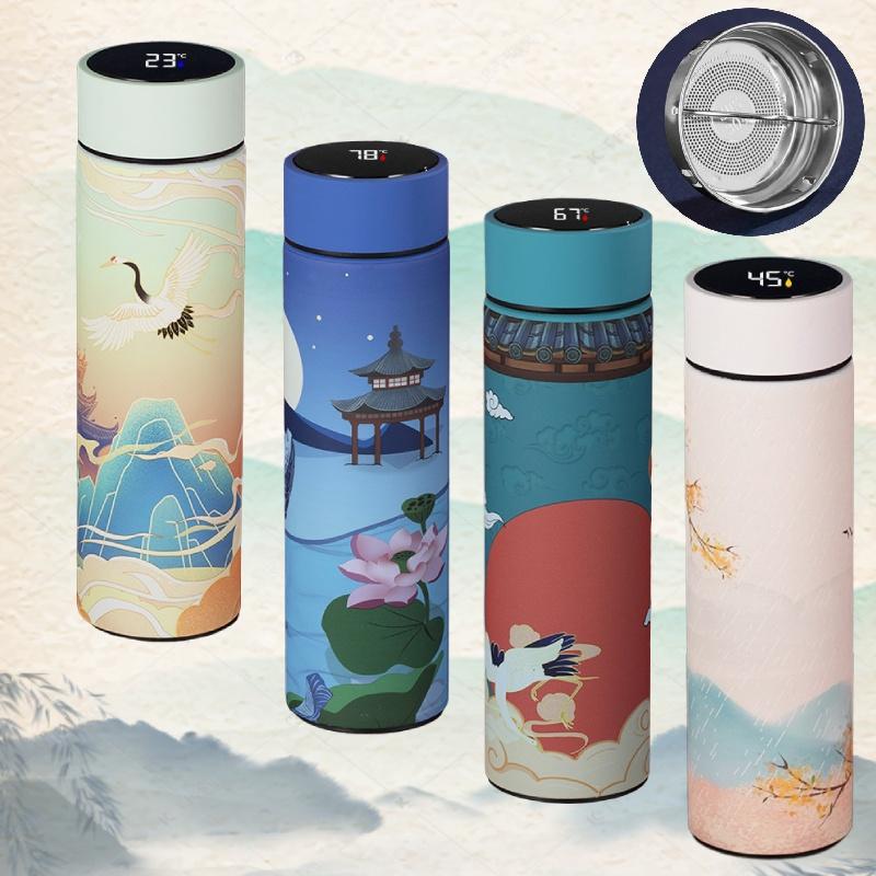 Kreative LED-Anzeige Temperatur Edelstahl Vakuumflasche 500ml