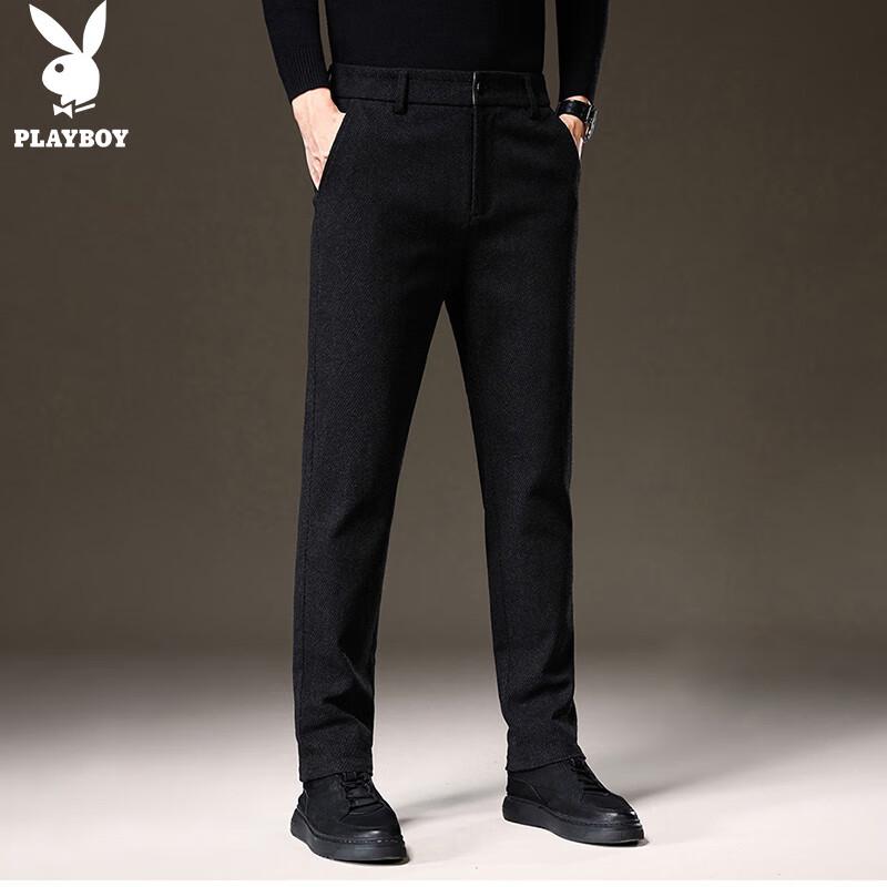 PLAYBOY Men's Autumn/Winter Straight Fit Casual Trousers
