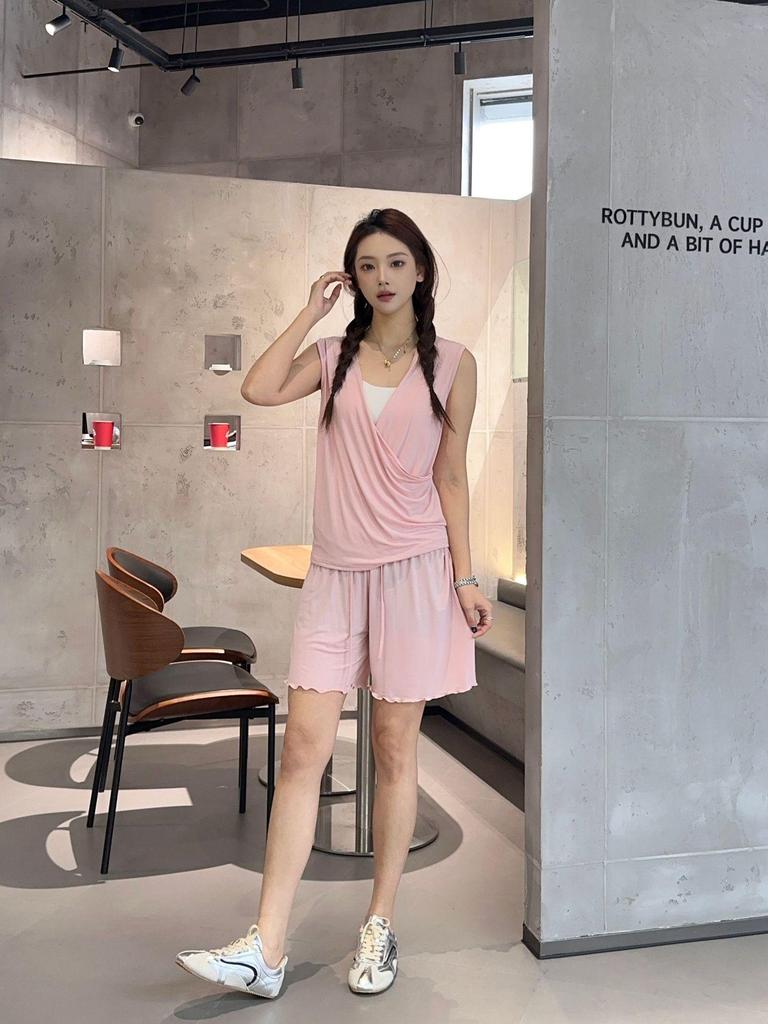 Women's Modal High-Waisted Lace-Up Summer Pajama Shorts
