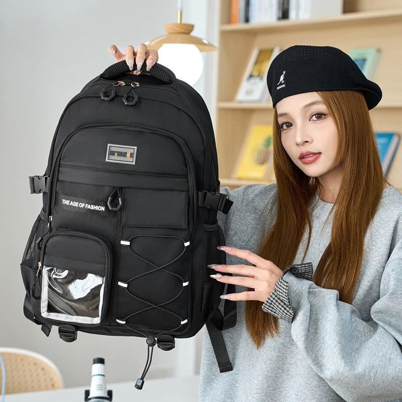 New fashion student backpack men's and women's high-end fashion computer bag large capacity junior high school travel backpack