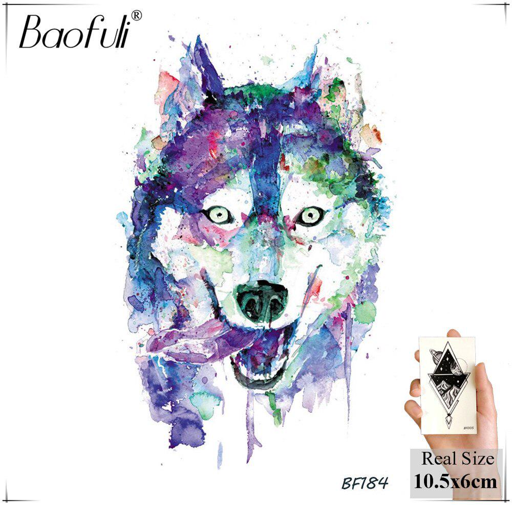 Buy 1PC DIY Temporary Male Tattoos Geometry Tribal Wolf Iceberg ...