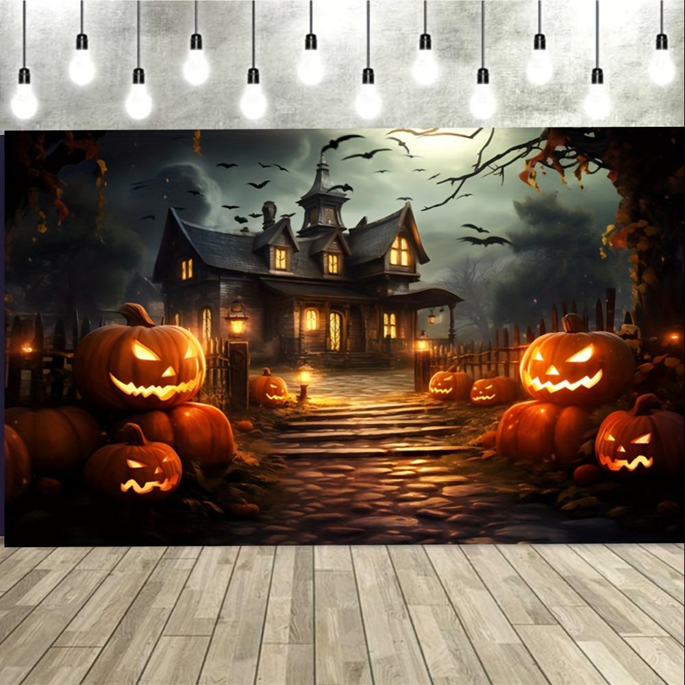 Spooky Halloween Photo Booth Banner - Polyester Fiber Backdrop with Room Decoration Photography Props