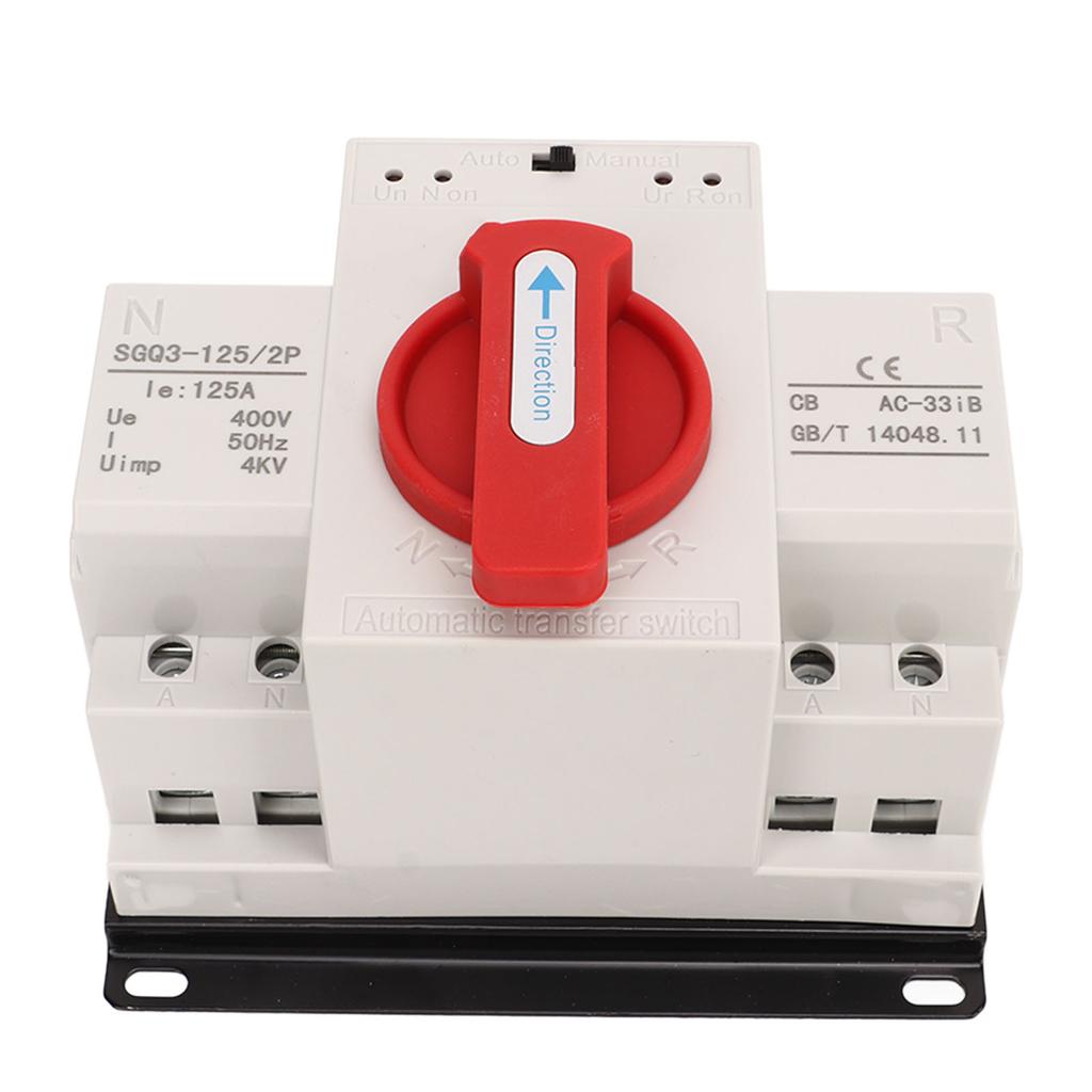 Dual Power Automatic Transfer Switch Red Handle 125A Generator Changeover Switch for Industry 400V
