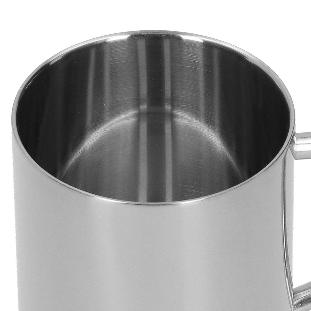 304 Stainl Steel Double-Layer Scald Coffee Tea Mug with Silver Handle, 400ml Premium Dinnerware Cup for Hot Drinks (Silver)