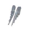 Silver Needle Diamond Water Drop Tassel Earrings - Elegant Court Style, Versatile & Luxurious Design.