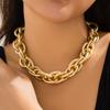 Exaggerated Thick Cross Chains Choker Necklace and Bracelet for Women Trendy Chunky Chians Hand/Neck Accessories Fashion Jewelry