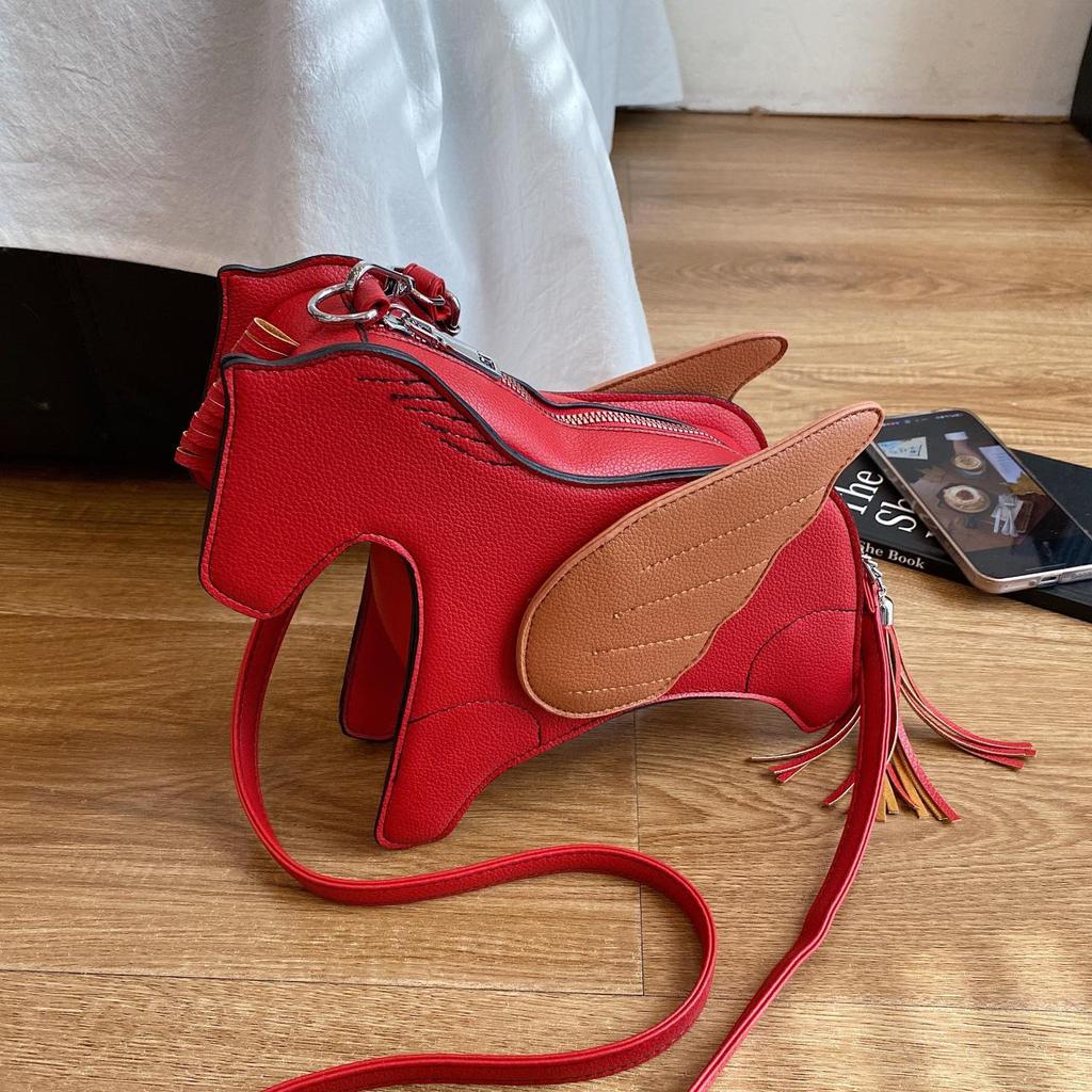 Yogodlns High Quality Women PU Leather Shoulder Bag Fashion Horse Shape Handbags Crossbody Bags for Women Casual New Female Messenger Bag