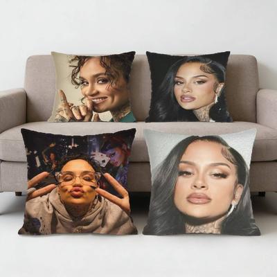 Kkehlani Singer Pillow Case Antidustmite Pillowcase Invisible Zipper Silky Short Plush Sofa Cushion Cover