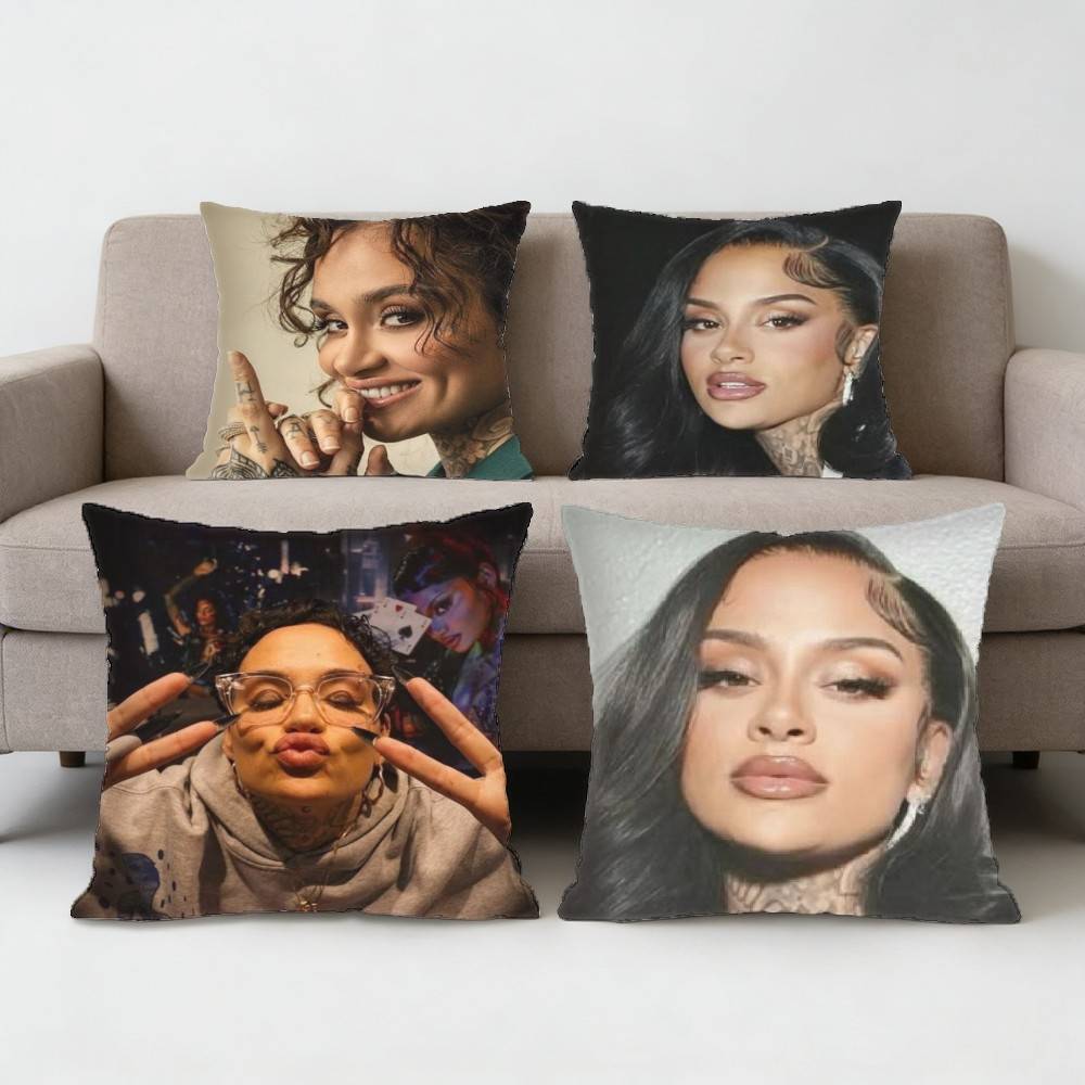 Kkehlani Singer Pillow Case Antidustmite Pillowcase Invisible zipper silky short plush Sofa cushion cover