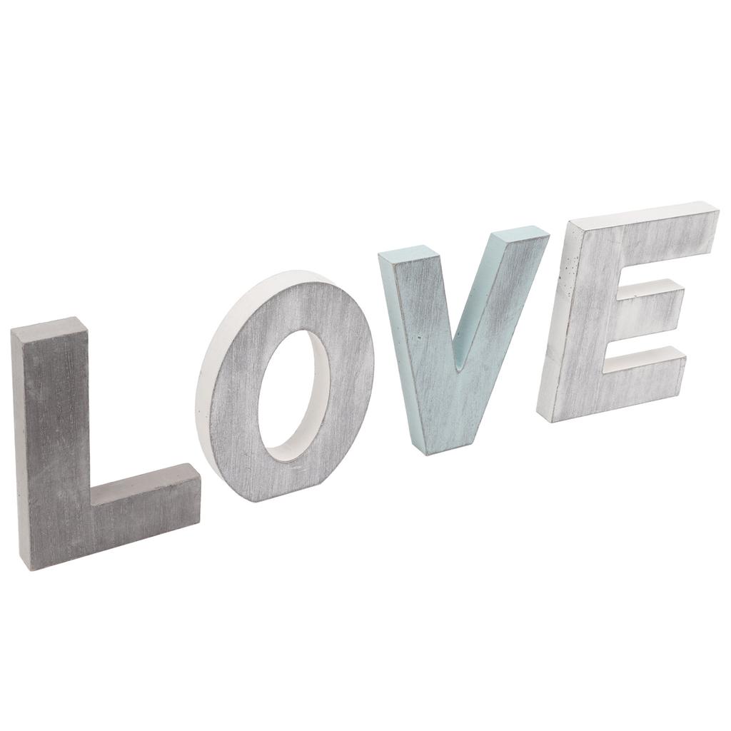 Wood Love Sign Distressed Retro Exquisite Freestanding Multicolor Design Letters LOVE Decoration
