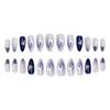 24PCS Glitter Almond False Nails with Star Design Comfortable & Zero Pressure On Nail Bed for Stage Performance Wear