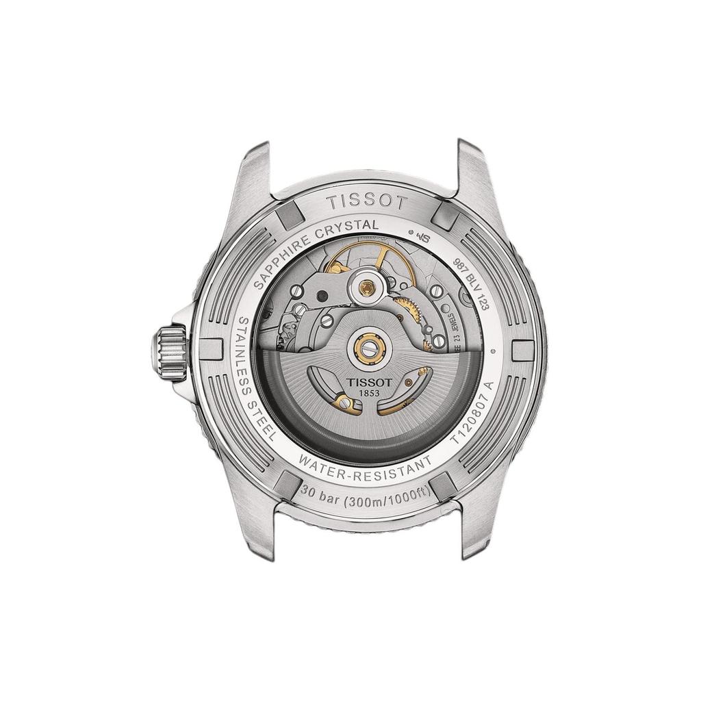 TISSOT 1000 Automatic Mechanical Movement 300 meter Water Resistance Unisex Watch 40mm Green Dial Steel Strap T120.807.11.091.00