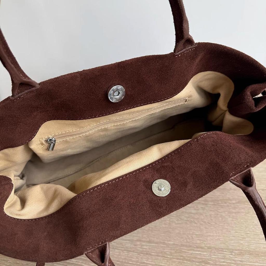 Women's Retro Suede Commuter Tote - Large Capacity Arrow Handbag for Autumn and Winter