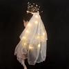 Hair Accessories Glow Wedding Veil Bowknot Light Up Veil New Bride Wedding Veil  for Women