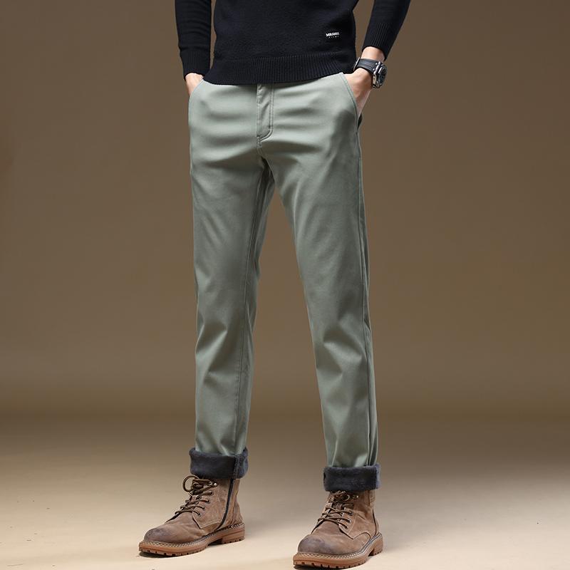 

Мужские брюки из хлопка, повседневные эластичные мужские брюки, мужские длинные прямые, высокое качество, 4 цвета, брючный костюм больших размеров 42, 44, 46 CY9116-1 38 светло-зеленый