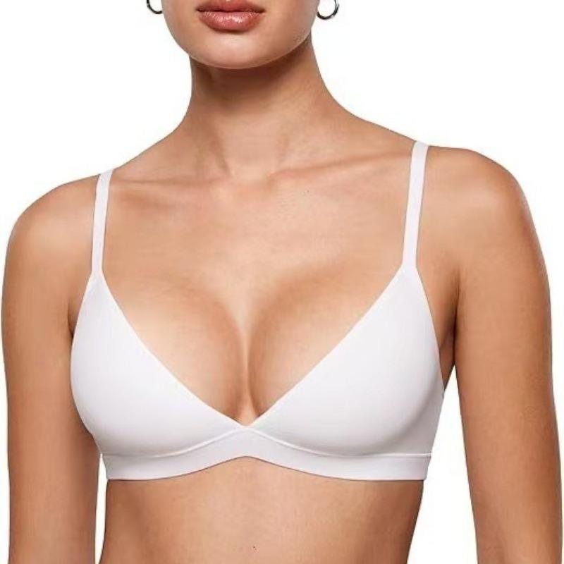 European Seamless Deep V Bra for Women Gathered Side Bust Coverage Anti-Sagging Daily Comfort Intimates