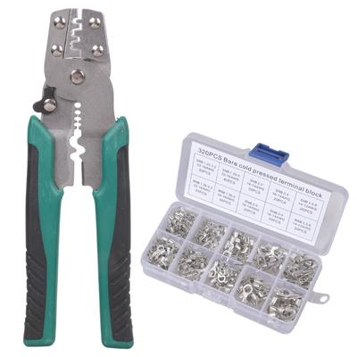 Conectores Elétricos Terminais de Fio em Forma de U em Forma de O 0,5-4MM Terminais Cabo Terminal Pontas de Fio com Conjunto de Alicates de Crimpagem