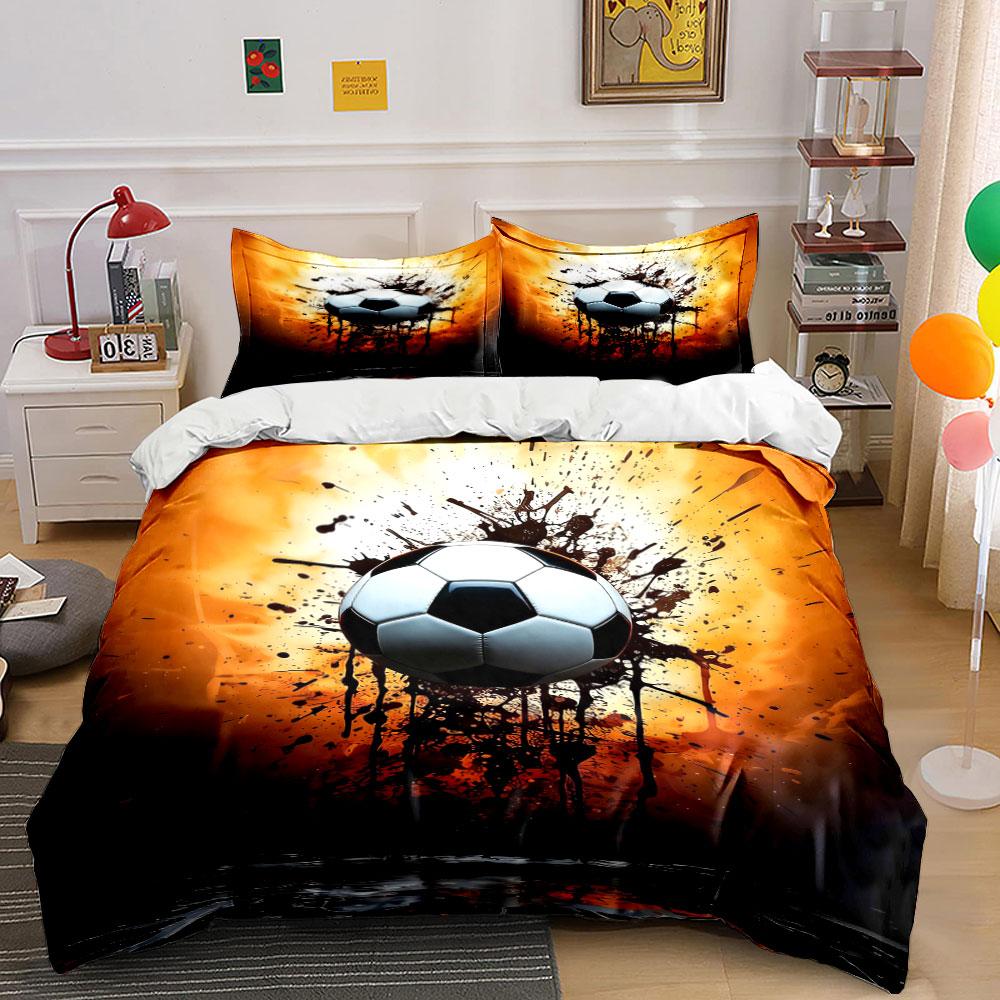 Soccer Ball with Splashes. Bedding Sets Duvet Cover Sets Duvet Covers Pillowcases(1 * Duvet Cover 2 * Pillowcases Without Duvet Insert)
