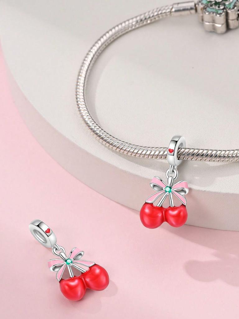 Charms Plata Fruit Strawberry Small Flower Beads Charm Copper Plated Fit Charms Original Bracelet For Jewelry Making Diy Charm