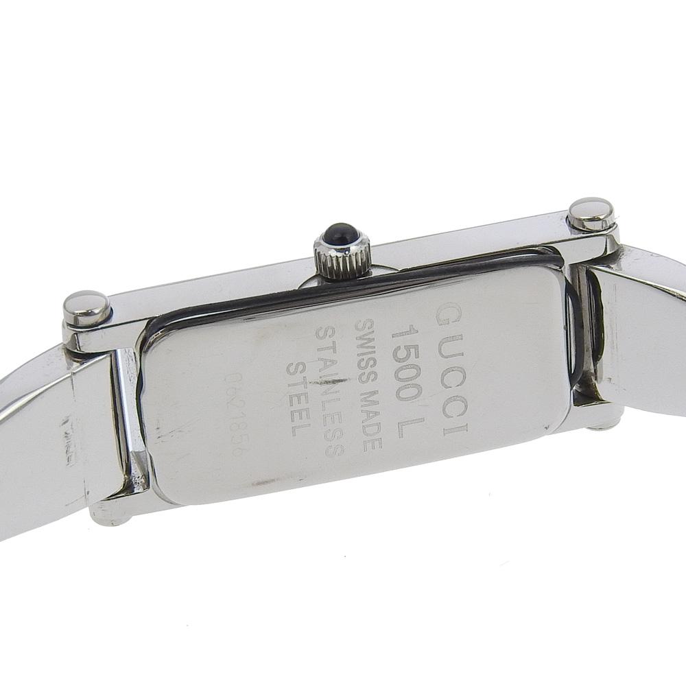 Gucci Watches 1500L blackDial Stainless Steel Quartz Analog Display Women Used
