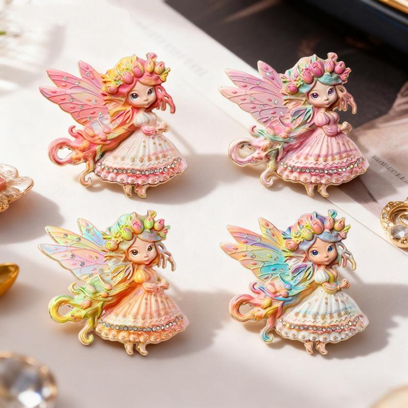 Broches de Aleación de Elfo Mariposa Hermosa de Ensueño 4 Colores Encantador Exquisito Broche para Niña para Ropa de Mujer Pines para Mochila Regalos