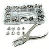 200Pcs Stainless Steel Snap Fastener Kit Boxed Leather Punch Pliers  Clothing Sewing