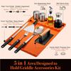 Silicone Grill Mat - BBQ Griddle Tools Side Mat with Drip Pad, Griddle Tools Mat for Outdoor Kitchen Countertop, BBQ Grill Accessories Gifts for Men