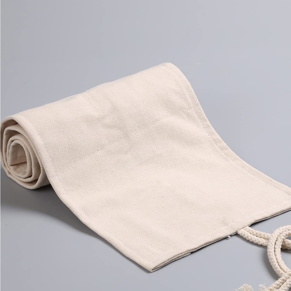 Hitasi Roll Up Pencil Case Canvas 36 Slots White Storage Holder