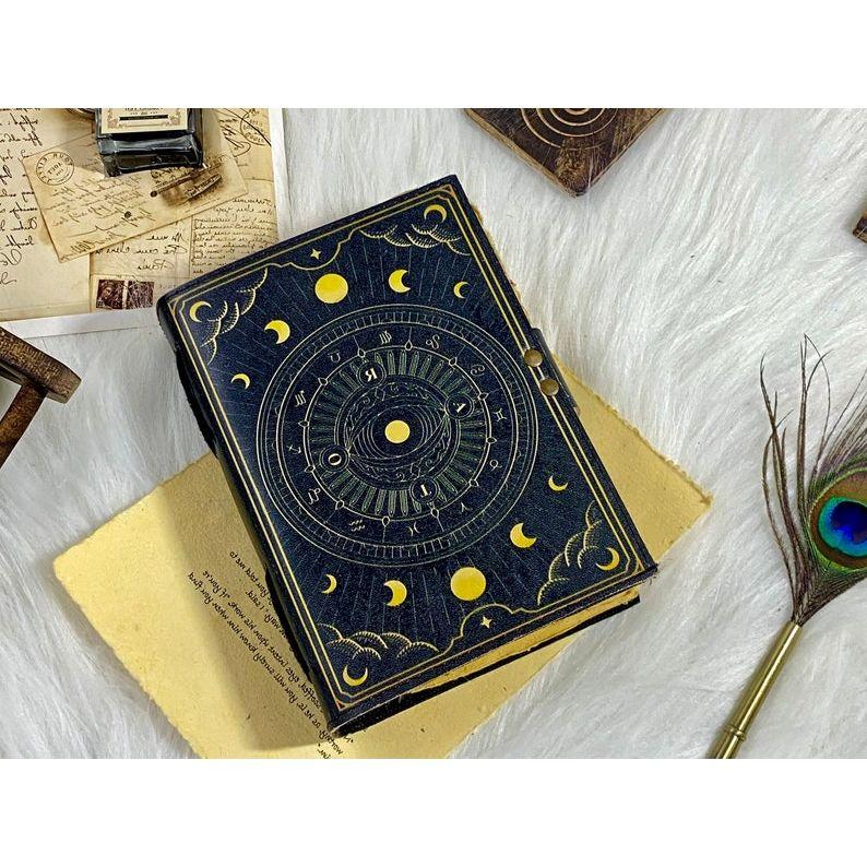 Leather Journal Notebook Print Journal Spell Book Grimoire Junk Journal Witch and Wiccan Handmade