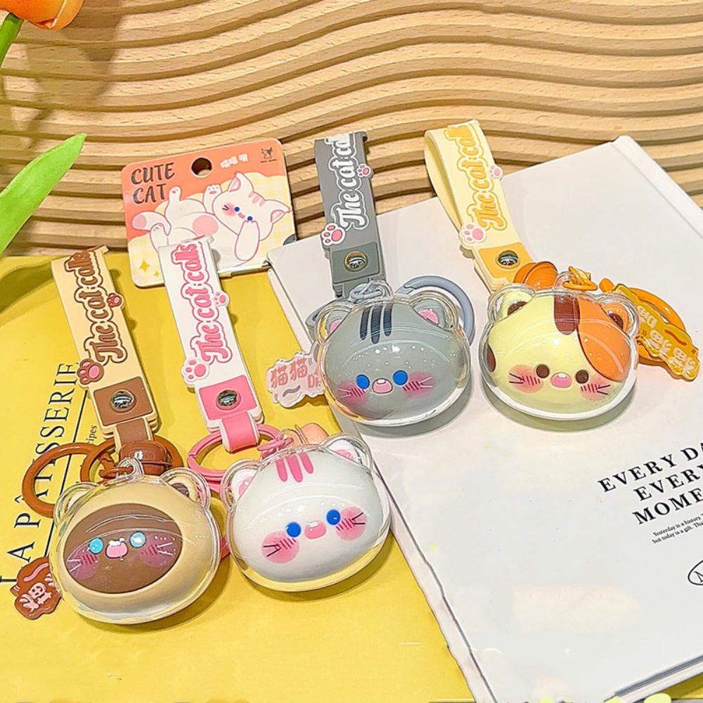 

Cute Cat Head Key Chain Cat Head Cartoon Cat Key Chain Acrylic Transparent Cat Key Ring Gift