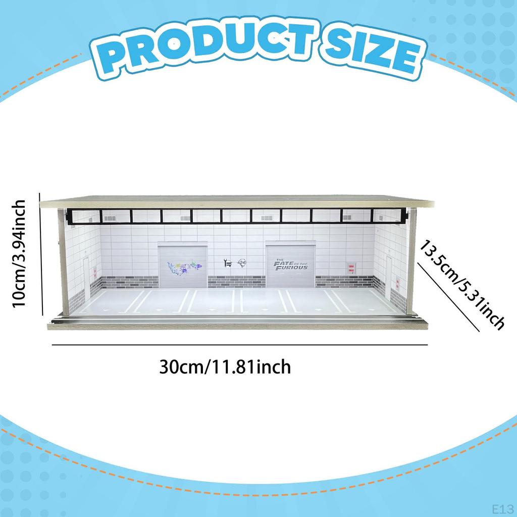 1/64 Diecast Modellauto Vitrine Garage für Spielzeugautos mit Licht Sammlungszubehör Sammlerstück