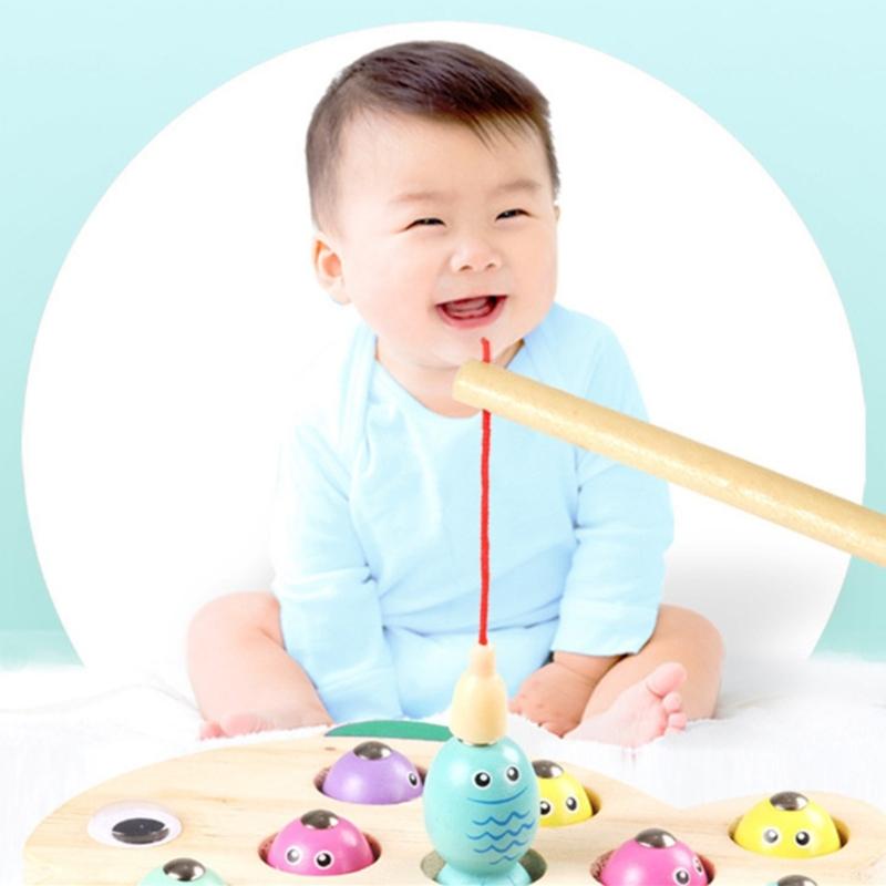 Magnetisches Angelspielzeug für Kinder Holz-Puzzle-Brettspielspielzeug Lernspielzeug Eltern-Kind-Handgeschicklichkeits-Aktivitätsspielzeug