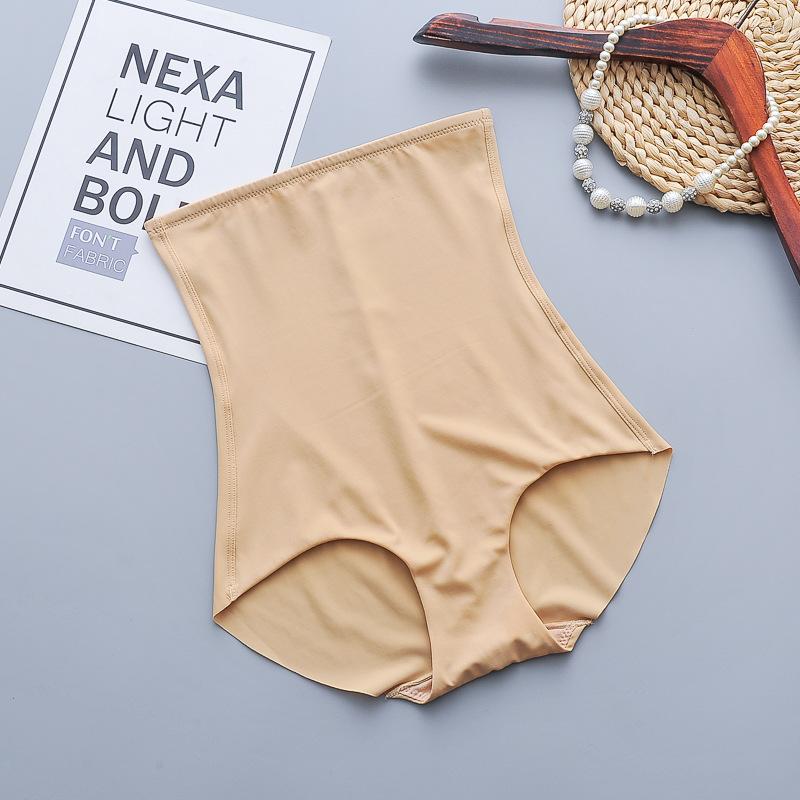 

Корсет с высокой талией, послеродовые трусики для живота, бесшовные тонкие срезы из ледяного шелка, для похудения, для подтяжки ягодиц, с переплетом, формирователь тела L бежевый