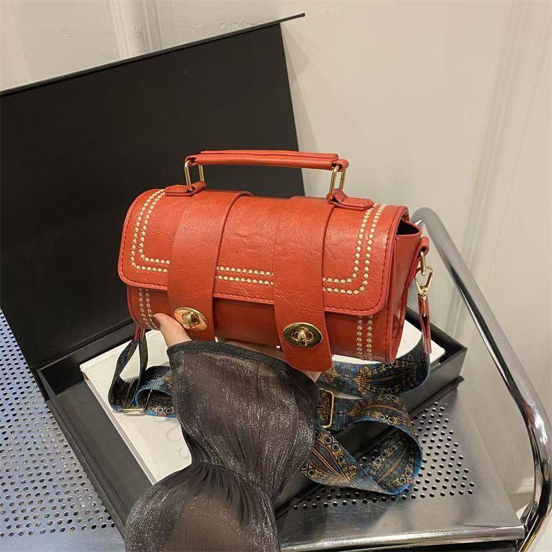 Single Color One Shoulder Bag for Women  Fashion Bag with Wide Shoulder Strap  Small Bag