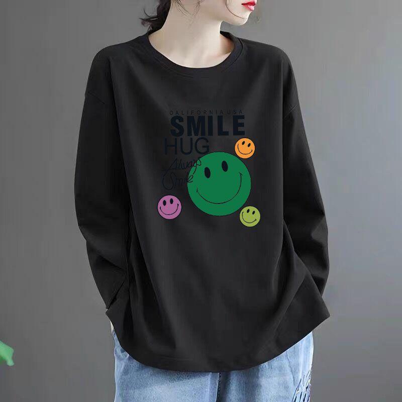 Long-sleeved T-shirt Spring and Autumn New Style Versatile Loose Round Neck Top