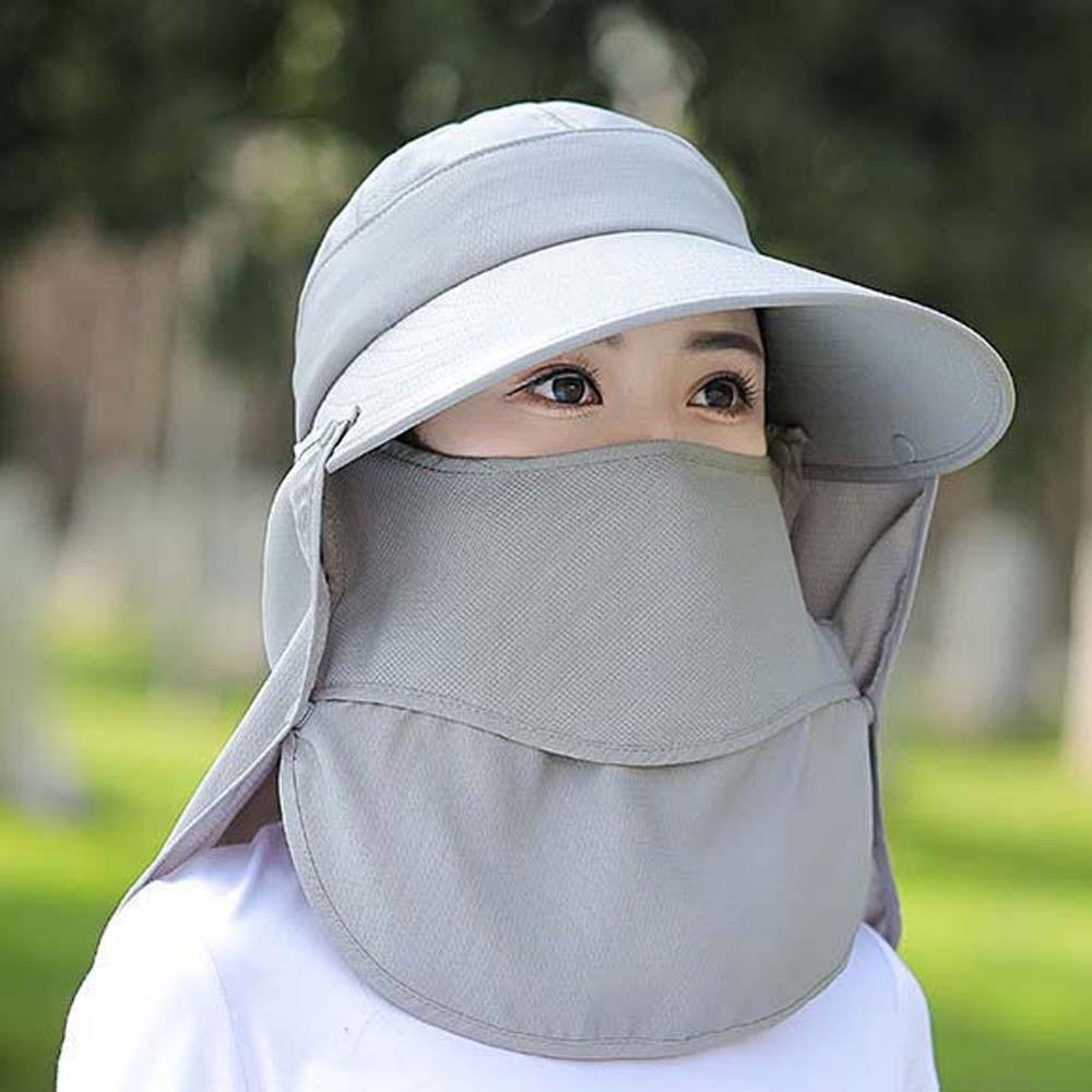 Anti-UV Shawl Mask Hat Face Covering Neck Protection Cap Fisherman Hat Sunshade Shawl Cap Women