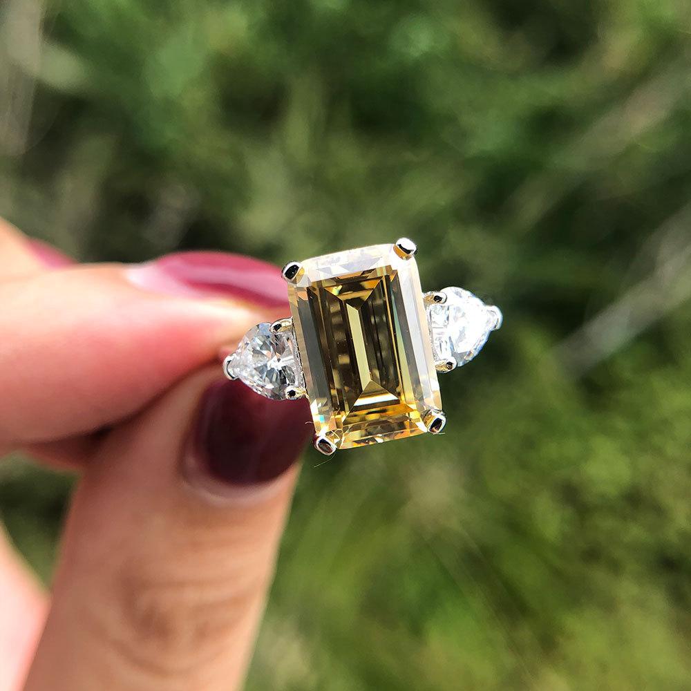 Gica Gema Heißverkaufte personalisierte Ringe 925 Sterling Silber 8 * 12mm Einzigartiges Design Romantischer edler Schmuck Hochzeitsfeiergeschenke Neuer Trend