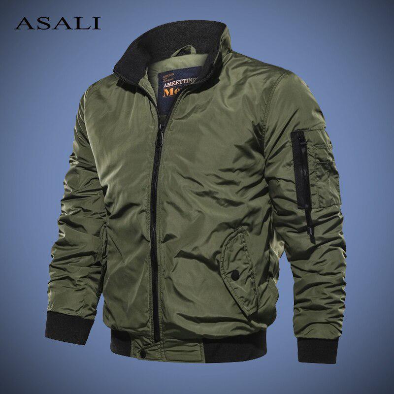 Vojenská bunda Pánská Větruodolná podzimní Zimní Bomber Jacket Muž Outwear Ležérní Pánské Letecké bundy