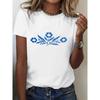 T-shirt Stampata con Motivo a Lettere Camicia Casual Girocollo a Maniche Corte Moda Casual Primavera ed Estate Top da Donna T-shirt