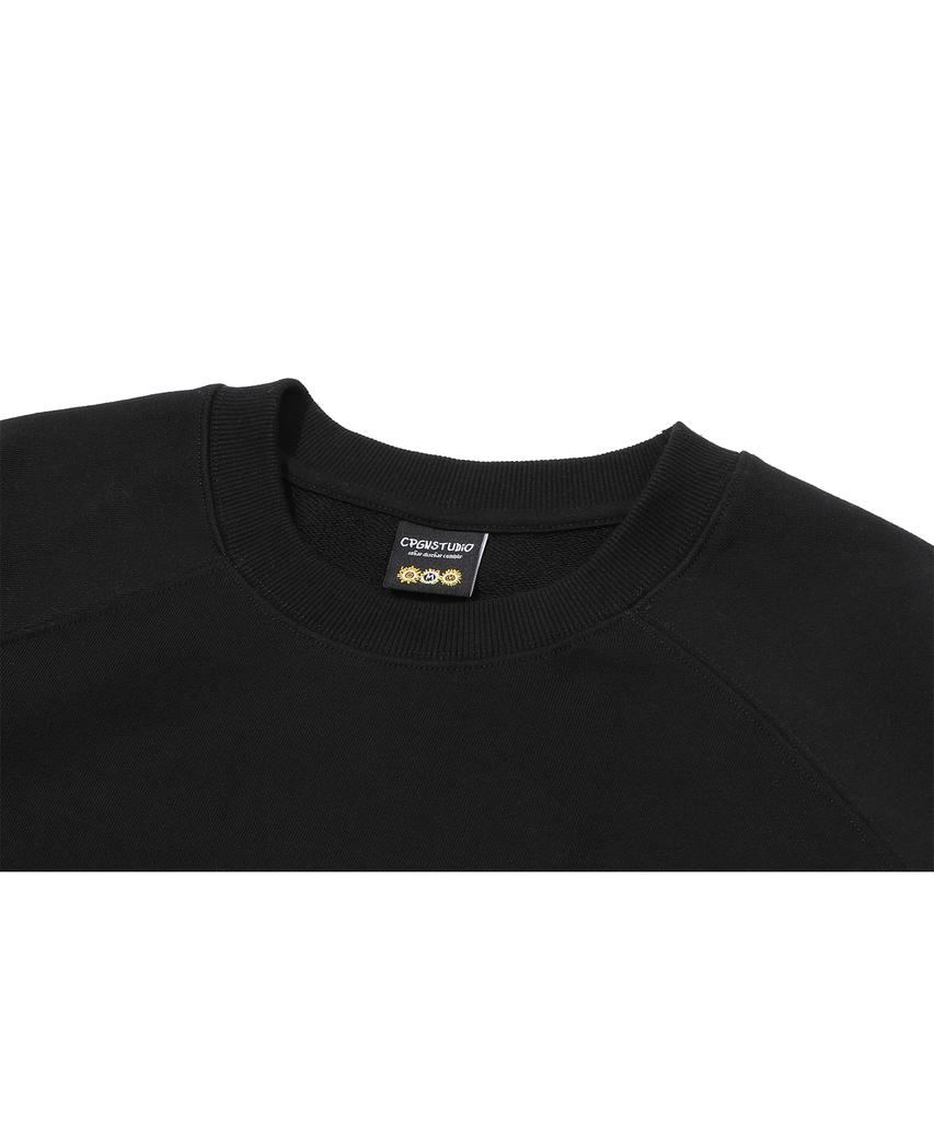 CPGN STUDIO Layered Cat Embroidered Sweatshirt Black
