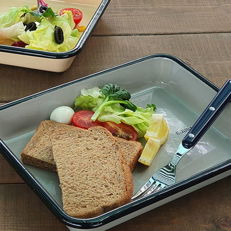 EJIRY Ejiri Zitronen Emailliertes Quadratisches Tablett 4 Farben