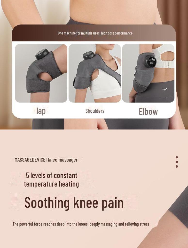 Electric Heated Knee Pad Massager - Self-Heating Therapy for Pain Relief and Warmth In Cold Legs and Joints.