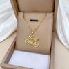 Shared Bicycle Light Luxury Temperament Gorgeous Full Diamond Necklace Women'S Versatile Collarbone Chain Titanium Steel Chain