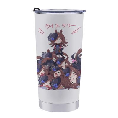 Uma Musume Rice Shower Stainless Steel Water Cup Vacuum Insulated Double Wall Thermoscoop SUS304 Food Grade Stainless Steel 600ml Coffee Cup with Lid