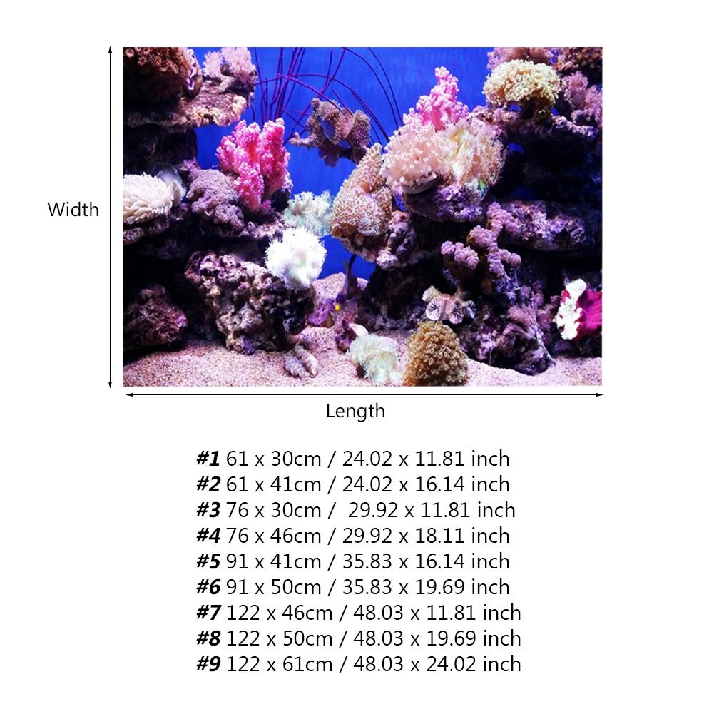 3D Effect Adhesive Coral Seaworld Poster for Aquarium Fish Tank Decoration
